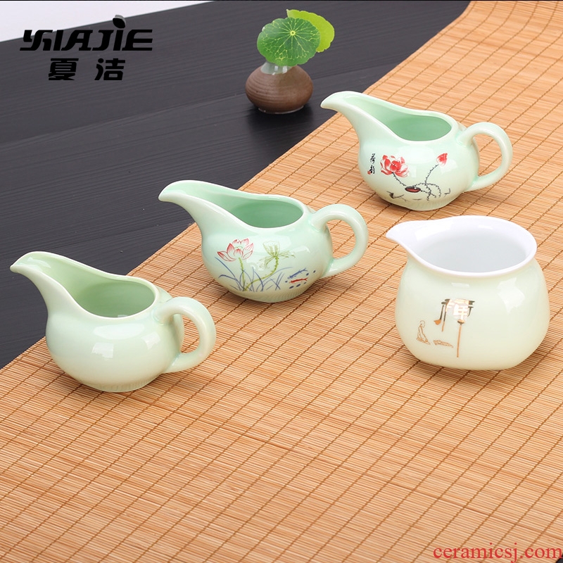 Four-walled yard tea sea glass thickening suit Taiwan ceramic fair mug your kiln) tea tea device accessories