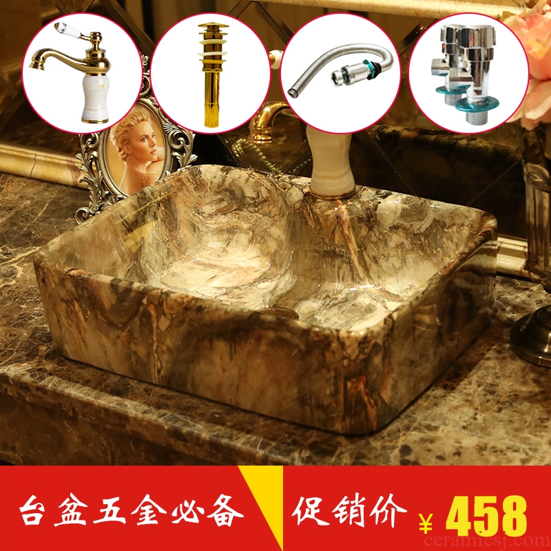 Continental basin art ceramics on the square of the basin that wash a face the sink imitation marbled bathroom restoring ancient ways