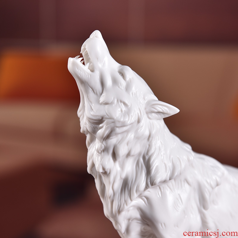 Oriental soil Chinese ceramic Wolf furnishing articles office business gifts desktop/hero HaoGe modern decoration
