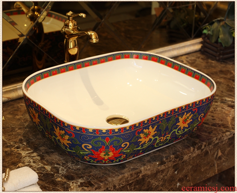Jingdezhen ceramic stage basin art square European toilet lavatory sink household color restoring ancient ways