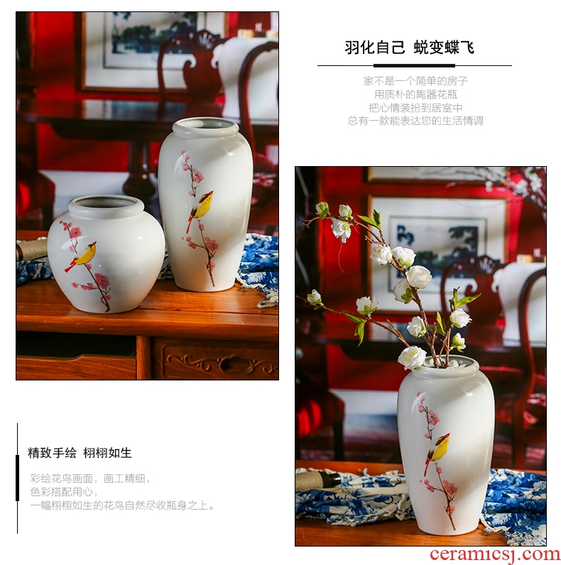 Jingdezhen ceramic vase wedding bridal chamber creative home decoration in the sitting room porch TV ark dried flower vase