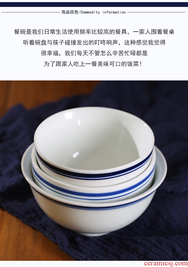 Jingdezhen ceramic bowl contracted nostalgic retro tableware under the Chinese creative glaze color bulb rainbow noodle bowl home to eat a small bowl