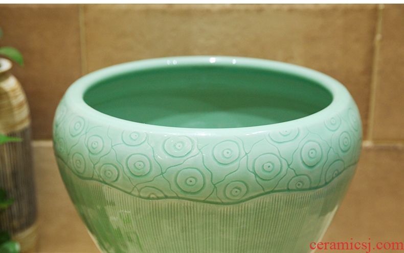 M beauty pool of jingdezhen ceramic mop mop basin antique green bethanath balcony outdoor mop pool