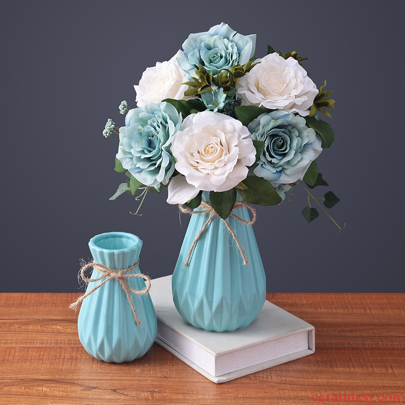 Contracted and contemporary small pure and fresh and vase continental creative living room table dry flower arranging flowers adornment ceramics desktop furnishing articles