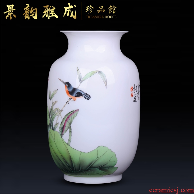 Jingdezhen ceramic home sitting room porch handmade porcelain decorative flower vase is placed new Chinese arts and crafts