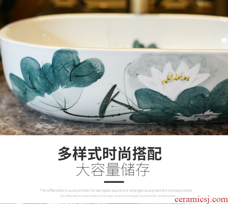 Jingdezhen rain spring basin art ceramics on elliptic basin suit lavatory toilet lavabo