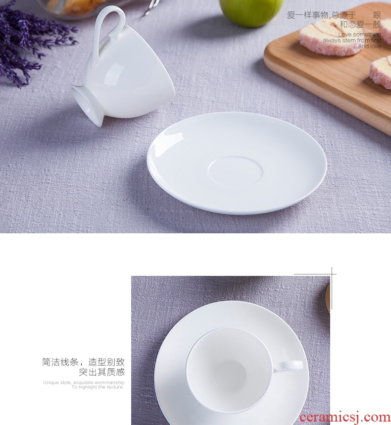 Jingdezhen european-style bone porcelain white ceramic cup afternoon tea set creative household soft outfit coffee cups and saucers send the spoon