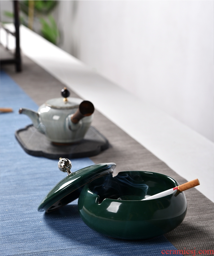 Hong bo acura ashtray creative fashion a large-sized ceramic ashtray with cover the ashtray sitting room bedroom personality
