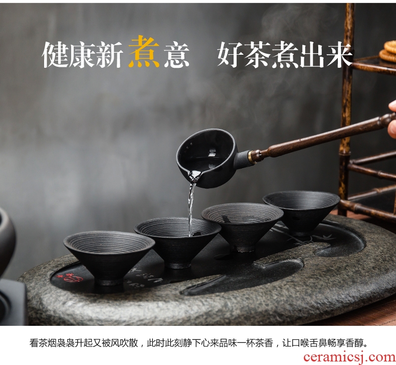 Bin DE lava-rock electric cook kung fu tea exchanger with the ceramics TaoLu household black tea pu-erh tea temperature curing pot bowl suit