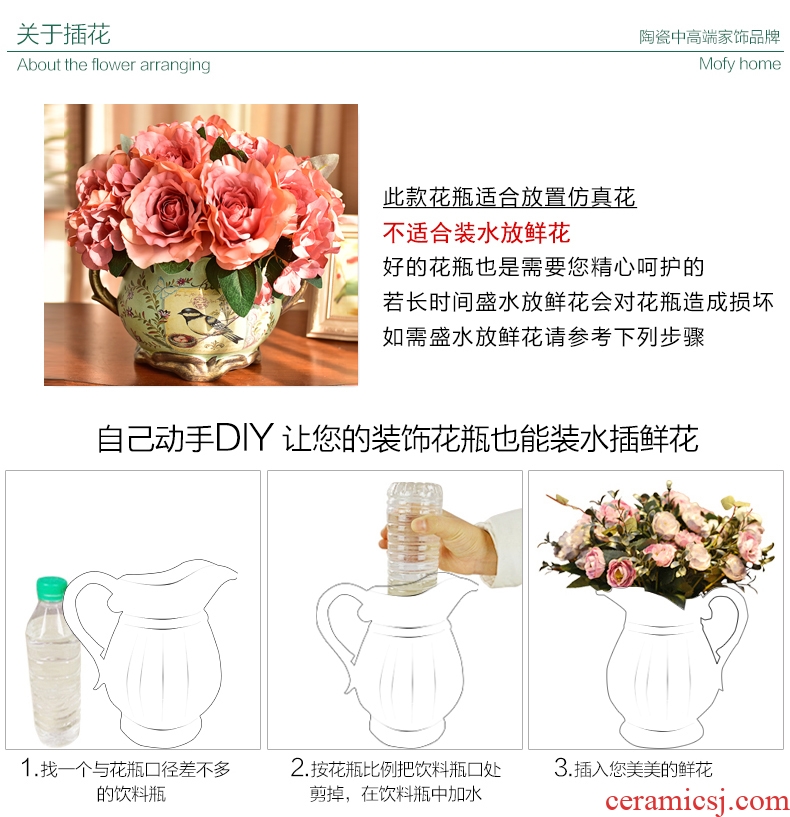 Murphy American ceramic vase decoration restoring ancient ways furnishing articles European creative living room simulation table dry flower art flower arranging