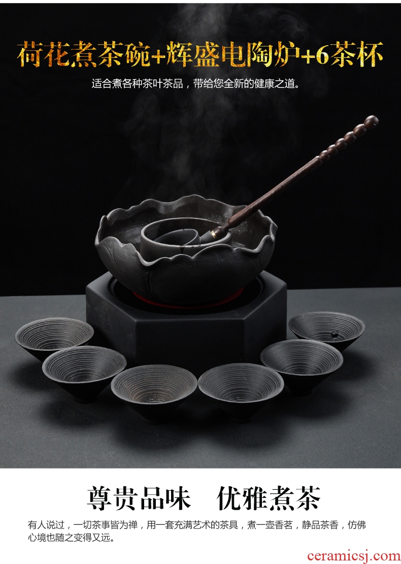 Bin DE lava-rock electric cook kung fu tea exchanger with the ceramics TaoLu household black tea pu-erh tea temperature curing pot bowl suit