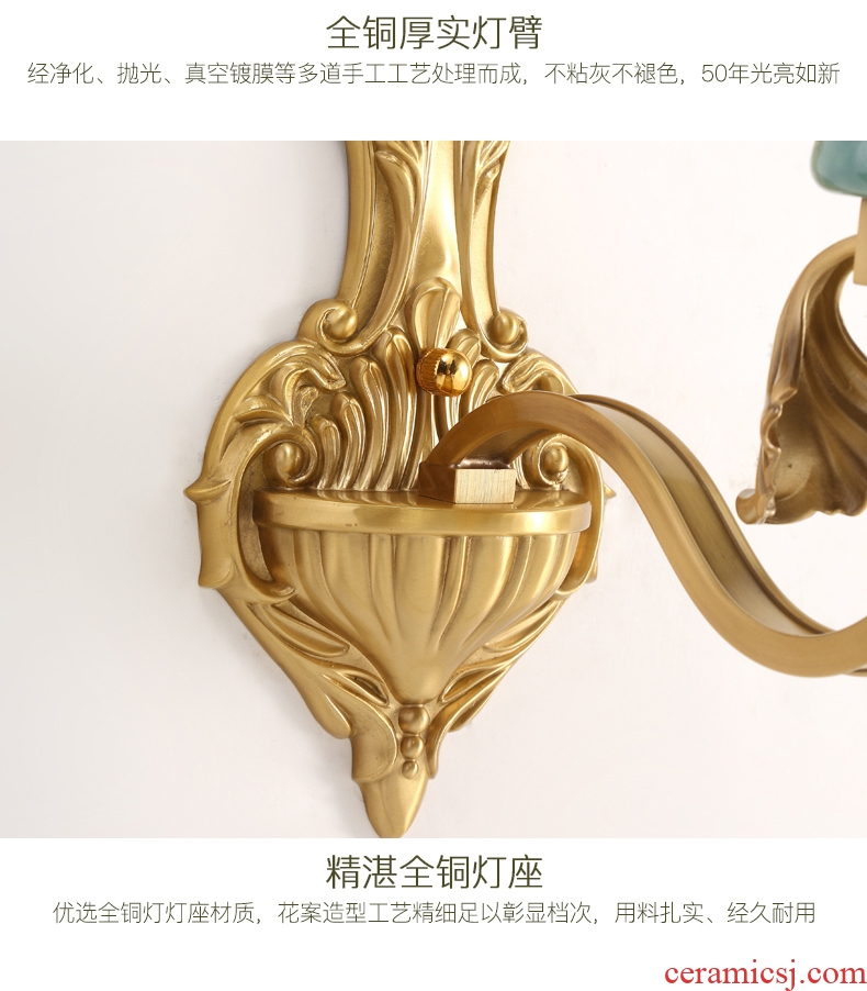 Ceramic wall lamp contracted luxurious sitting room background wall lamp bedroom bed wall head lamp stairs aisle corridor wall lamp