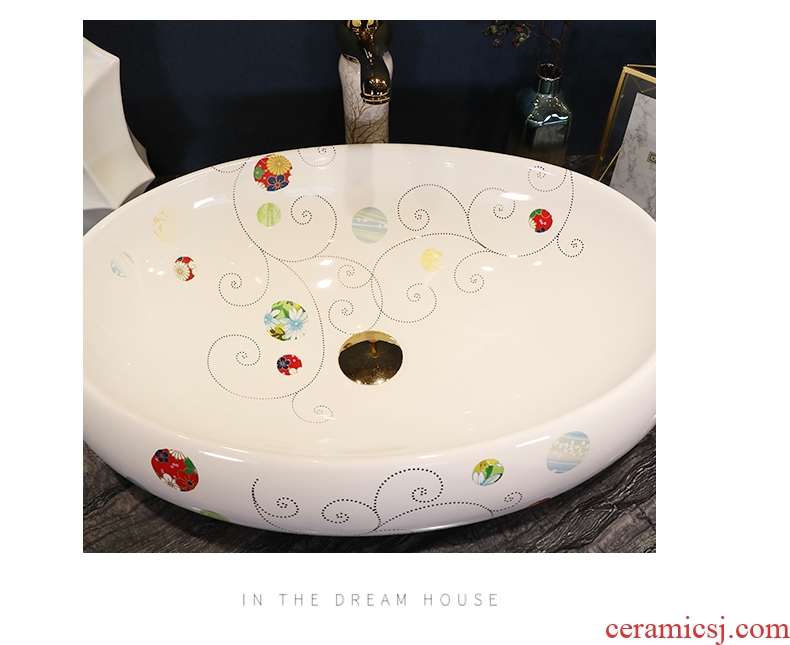 Color bubble art stage basin of jingdezhen ceramic lavatory toilet oval basin on the sink