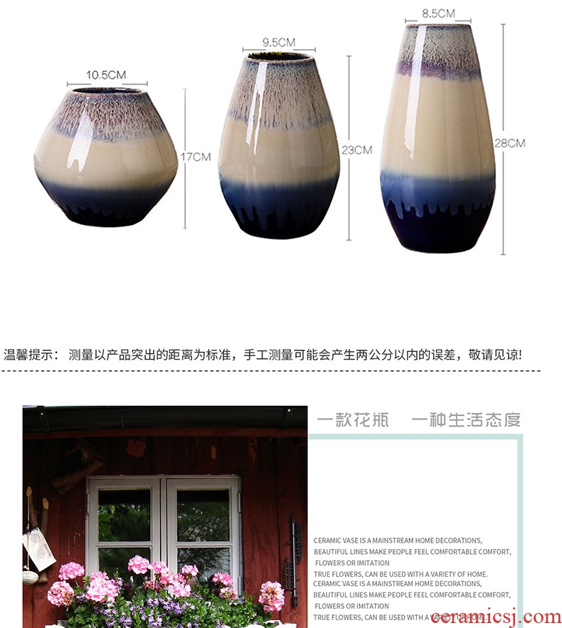 Jingdezhen ceramic vase continental sitting room mesa small creative ceramic bedroom furnishing articles furnishing articles in dry flower porcelain