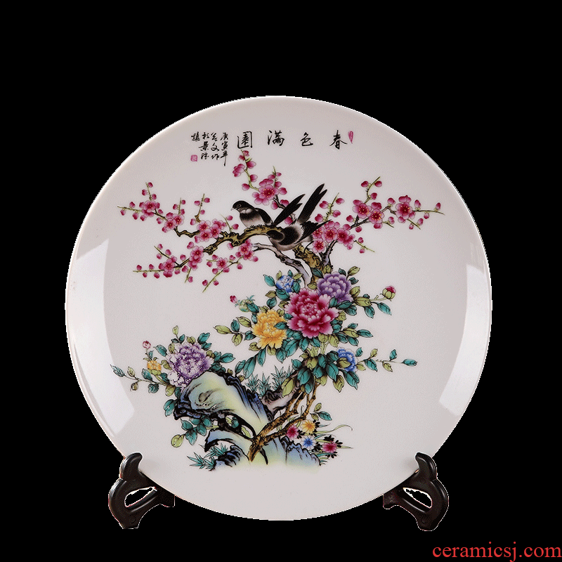 Jingdezhen ceramics wine decorations horse furnishing articles rich ancient frame plate decoration office sitting room arts and crafts