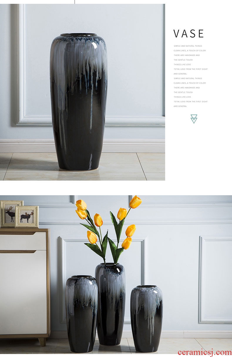 Jingdezhen ceramic vase landing flower arranging European contracted sitting room high gradient glaze vase large furnishing articles large vase