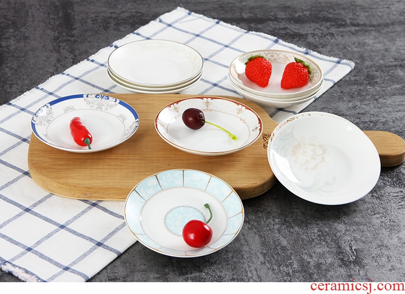 Jingdezhen ceramic flavour dish household creative little dish dish vinegar sauce dish snacks disc 4 inches round food dishes