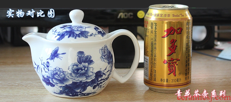 Jingdezhen ceramic teapot large single pot of kung fu tea tea to small landscape filtering of blue and white porcelain teapot