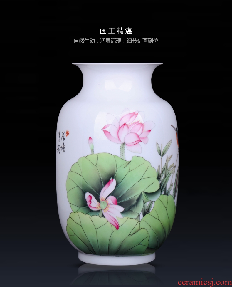 Jingdezhen ceramic home sitting room porch handmade porcelain decorative flower vase is placed new Chinese arts and crafts