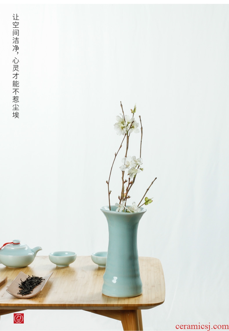 Creative ceramic flower flower tea village three thousand bottles of Japanese tea ceremony furnishing articles manually flower implement celadon hydroponic flower