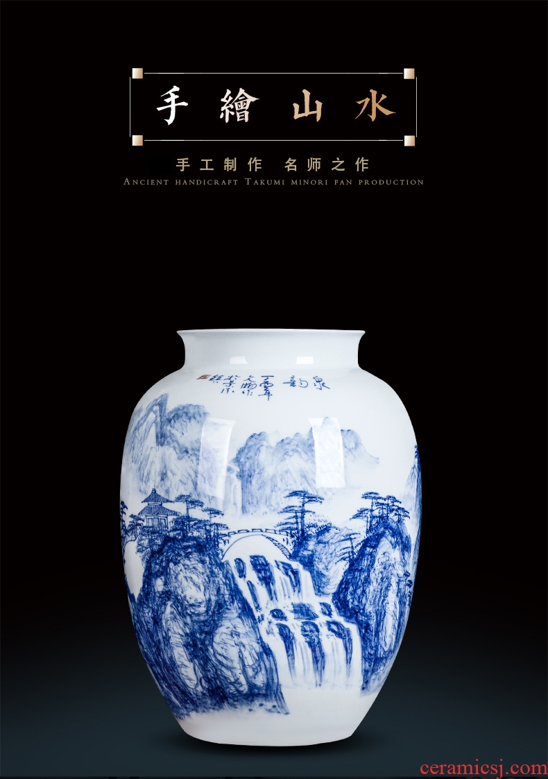 Jingdezhen blue and white ceramics hand-painted vases, flower arranging the sitting room porch ark adornment of Chinese style household furnishing articles