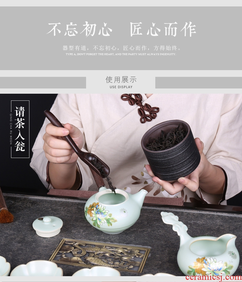 In tang dynasty pottery and porcelain of a complete set of kung fu tea sets big gift boxes on your kiln on Japanese tea ceremony