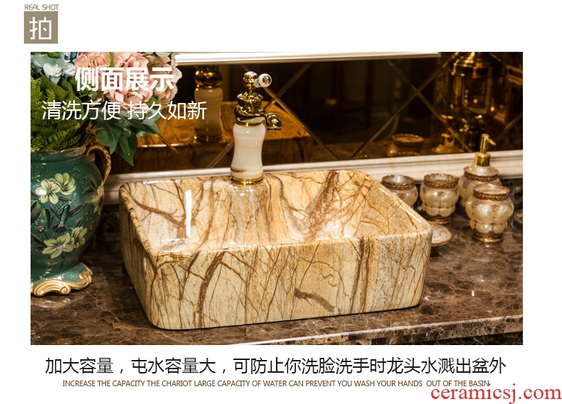 Koh larn, neat square stage basin ceramic lavabo that defend bath lavatory the basin that wash a face art basin marbled