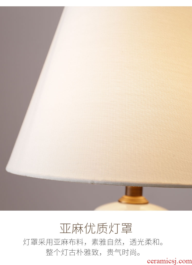 New Chinese style landscape painting of jingdezhen ceramic whole copper lamp warm contracted creative and romantic sitting room bedroom berth lamp