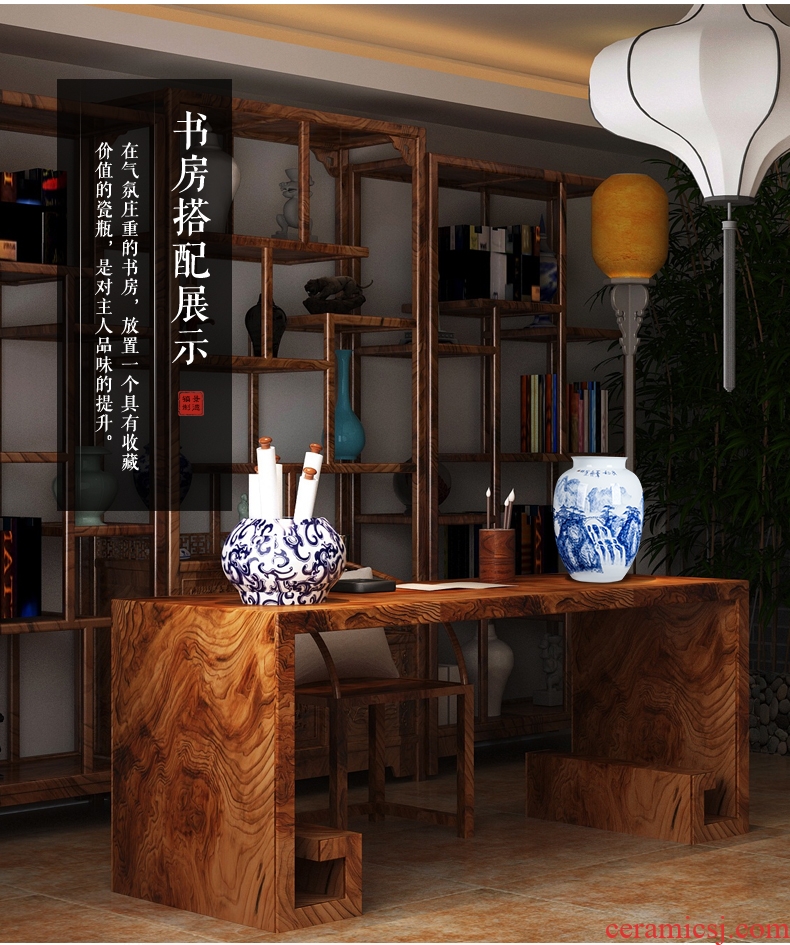 Jingdezhen blue and white ceramics hand-painted vases, flower arranging the sitting room porch ark adornment of Chinese style household furnishing articles