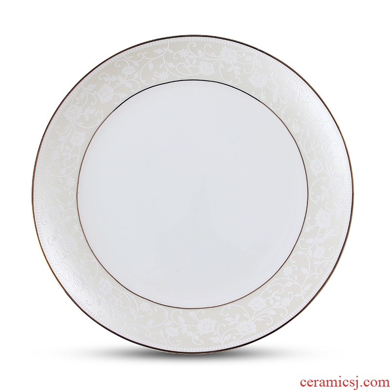 Jingdezhen Chinese creative household dish 8 inches shallow dish fruit dish dish dish ceramic disc plate