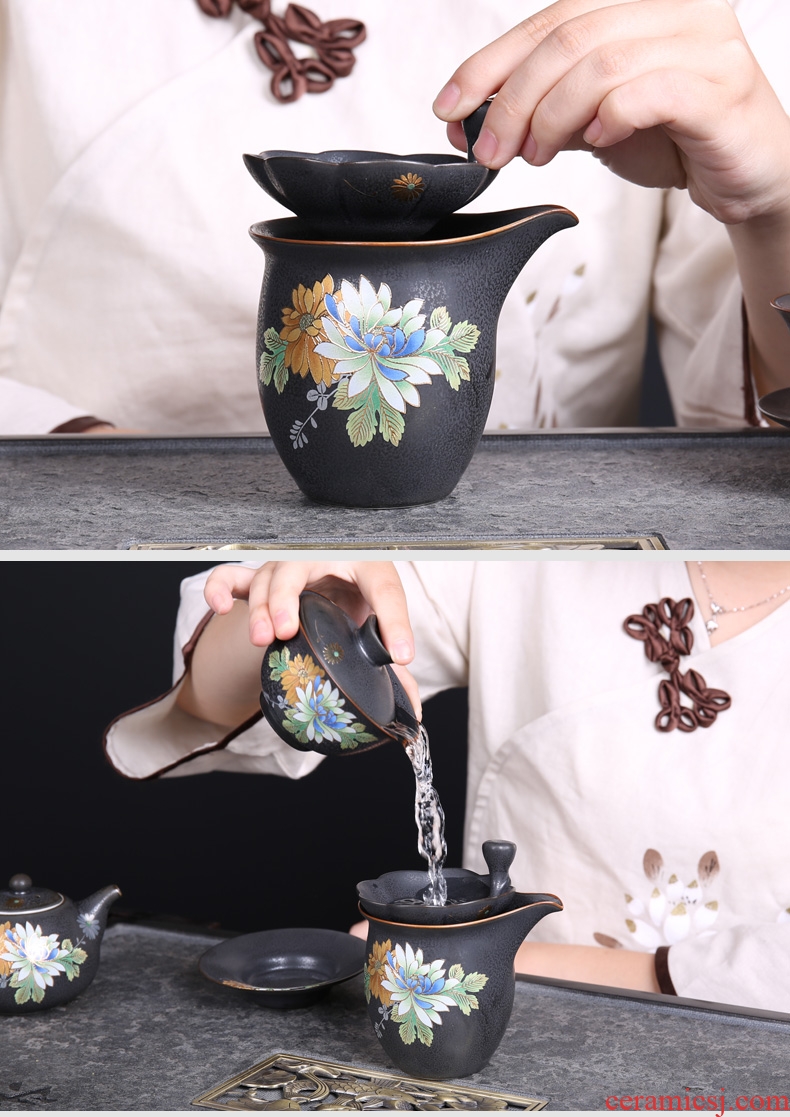 In tang dynasty ceramic kung fu tea set parts make tea tea filter variable on flower) filter funnel Japanese tea ceremony