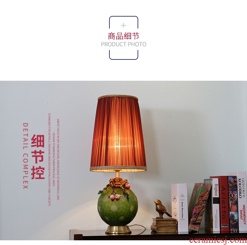 European-style villa contracted copper bedroom berth lamp sitting room all creative ceramic lamps and lanterns that move light warm light decorate warmth