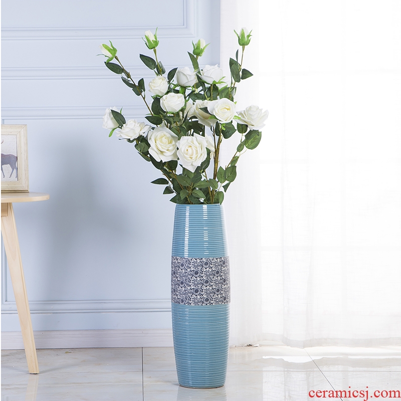 The minister ceramic simulation flower sitting room place decorative flower vases, red and white roses dry flower bouquets of flowers simulation