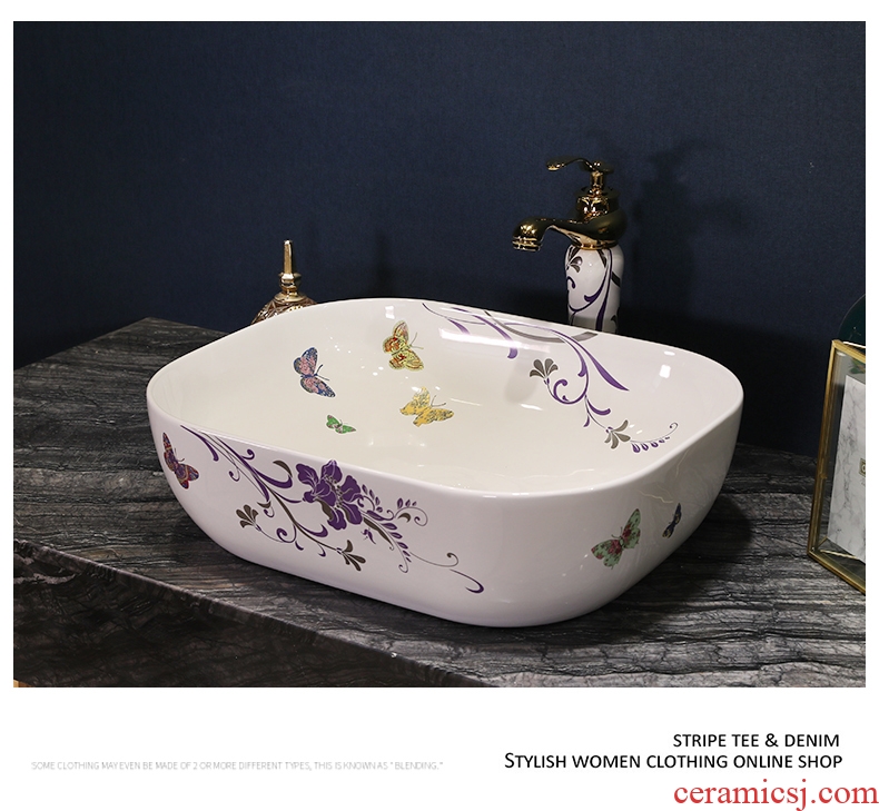 Basin stage basin circular retro fashion simple ceramic lavatory basin toilet lavabo European art