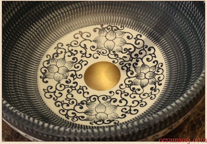 Jingdezhen ceramic stage basin art restoring ancient ways round hotel toilet lavatory sink antique sculpture