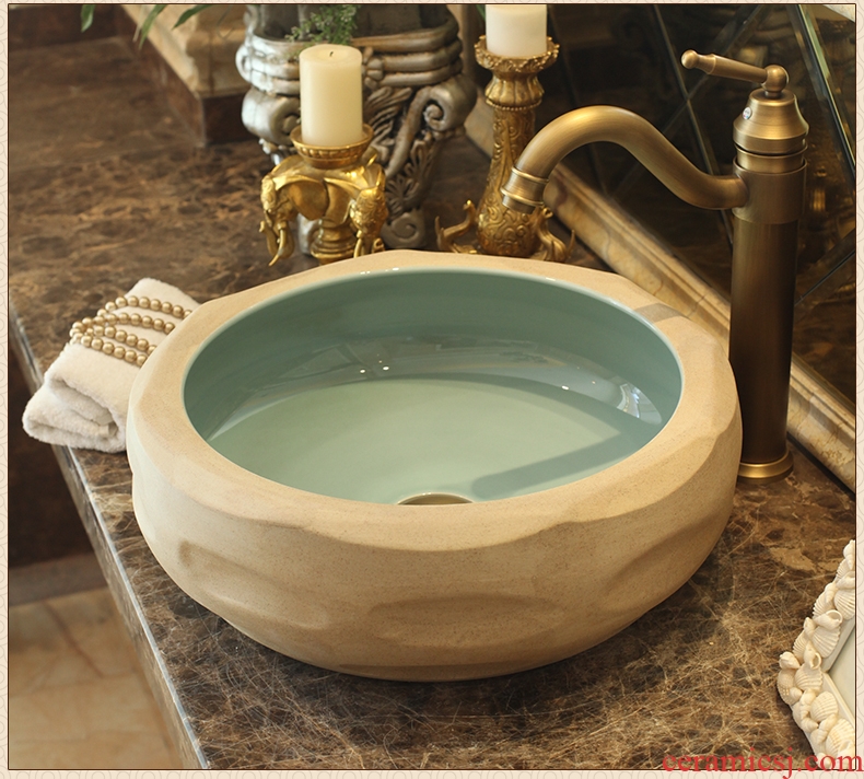 Jingdezhen ceramics by hand on the basin of art basin bathroom sinks upset the pool that wash a face carved the basin that wash a face