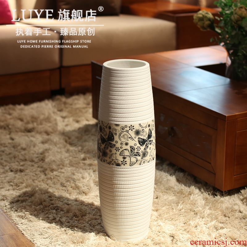 Big sitting room ground ceramic vase American household adornment high dry flower arranging flowers is placed large porcelain restoring ancient ways