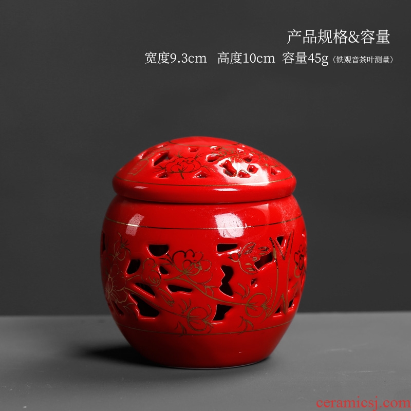 Jade porcelain red tea pot of Chinese small mini contracted double seal chrysanthemum patterns receives portable ceramic household