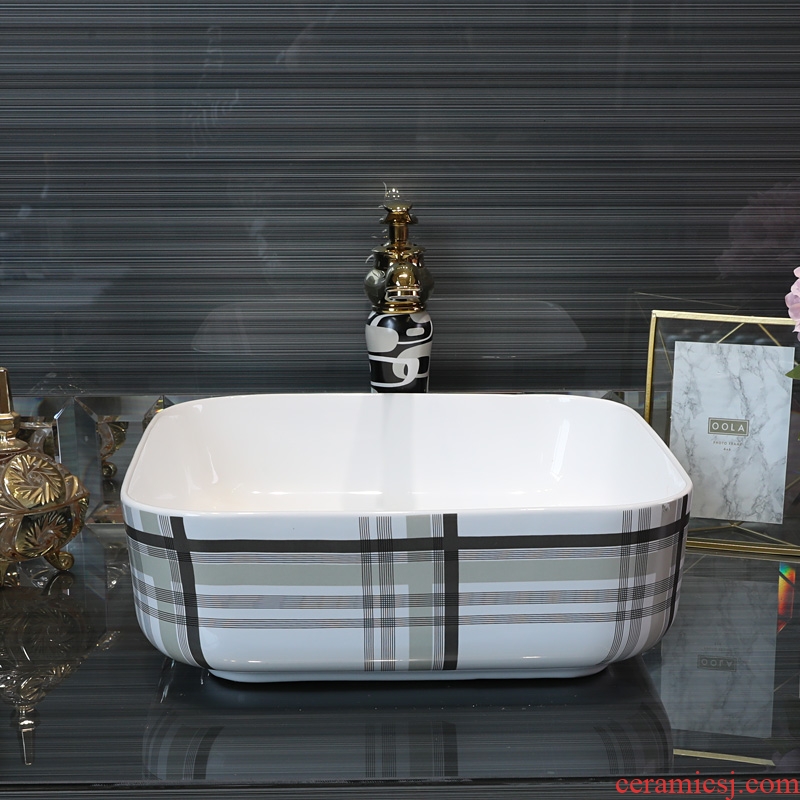 Gold cellnique jingdezhen ceramics stage basin art basin sink toilet lavabo, modern urban wind