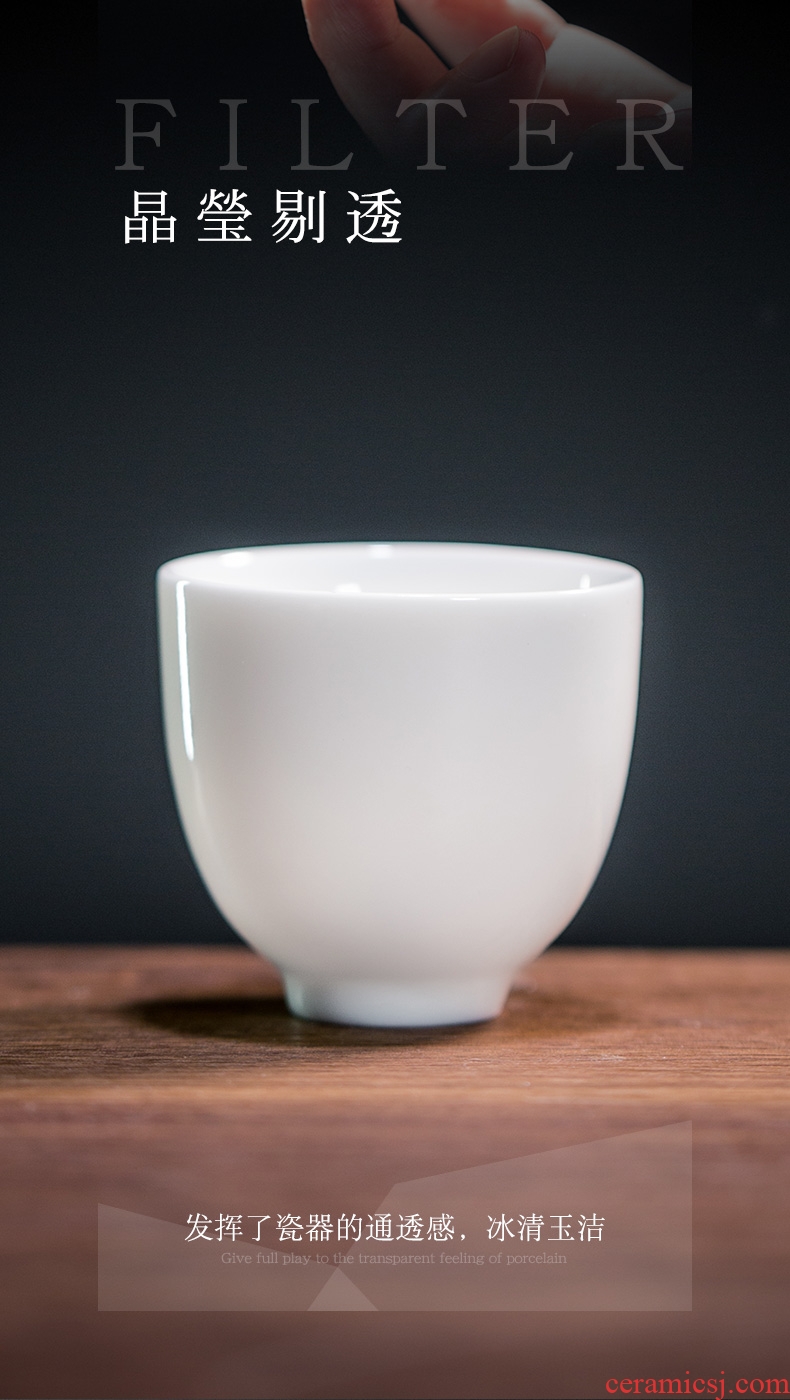 And jade hall of dehua porcelain cup kaolin white porcelain ceramic individual sample tea cup tea cup cup master cup