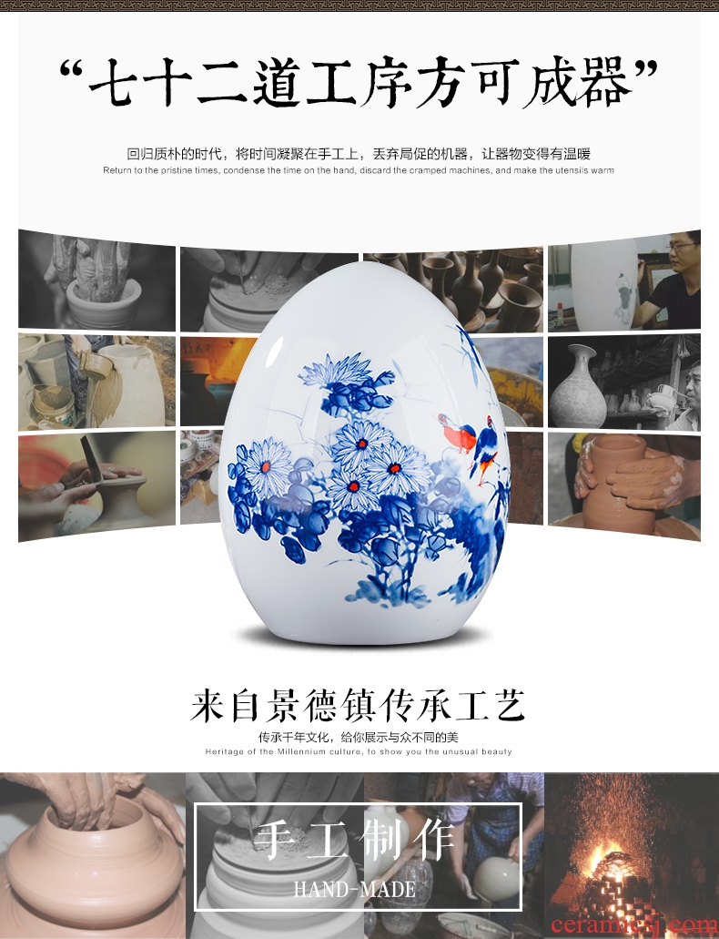 Jingdezhen ceramics vase of contemporary and contracted home sitting room handicraft wine creative egg ornament furnishing articles