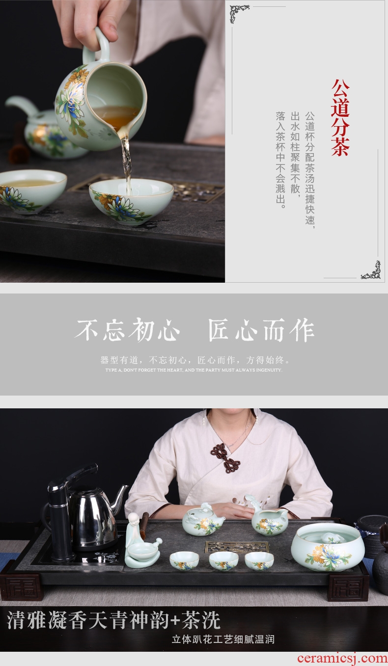 In tang dynasty pottery and porcelain of a complete set of kung fu tea sets big gift boxes on your kiln on Japanese tea ceremony