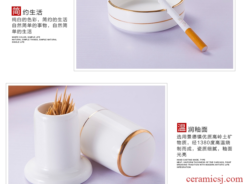 Jingdezhen suit hand paint hotel table ashtray toothpicks extinguishers chopsticks