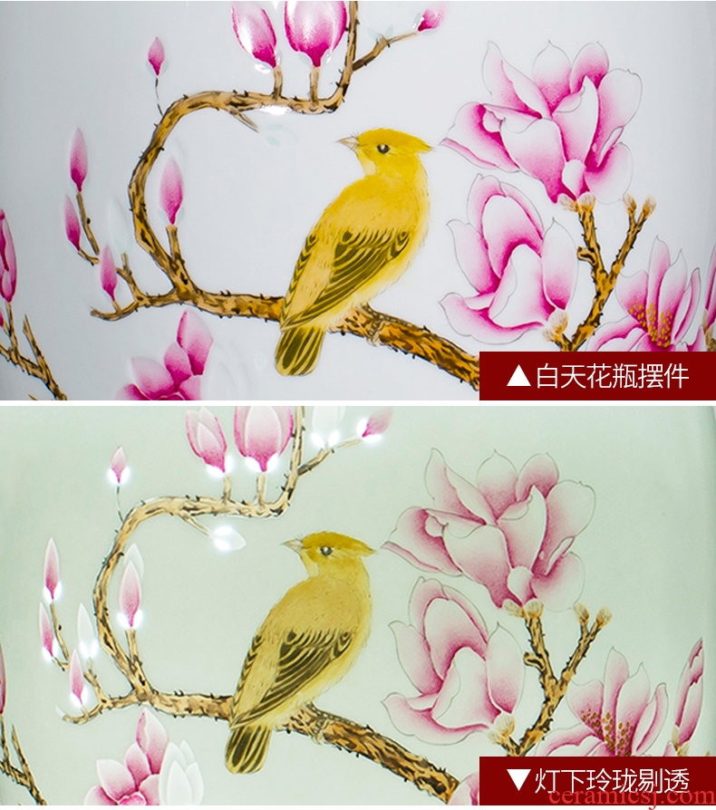 Jingdezhen ceramic vases, master of Chinese creative hand-painted famille rose flower arranging home sitting room porch decoration furnishing articles