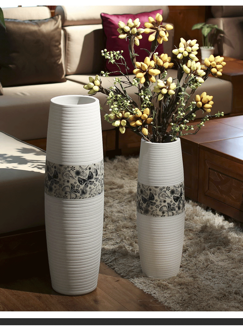 Big sitting room ground ceramic vase American household adornment high dry flower arranging flowers is placed large porcelain restoring ancient ways