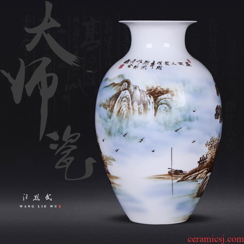 Jingdezhen porcelain masters of new Chinese style hand-painted ceramic vases, furnishing articles flower arrangement sitting room decoration home decoration