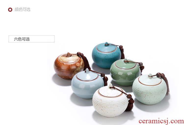Seal rings young brother kiln caddy large ceramic pu 'er tea caddy tea urn storage boxes and POTS
