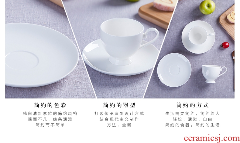 Jingdezhen european-style bone porcelain white ceramic cup afternoon tea set creative household soft outfit coffee cups and saucers send the spoon