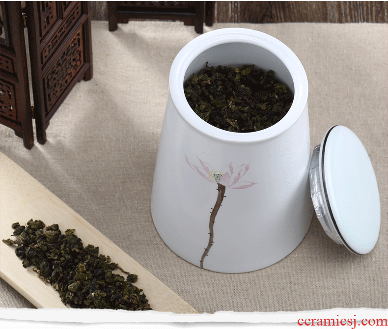 Cloud cloud ceramic tea pot small pot of pu 'er seal pot receives general travel tea caddy tea boxes