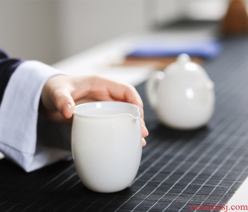 Yipin # $dehua white porcelain ceramic fair mug creative kung fu tea set and a cup of jade porcelain tea sea points